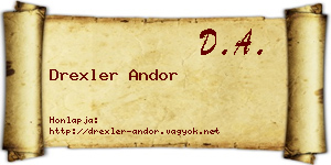 Drexler Andor névjegykártya